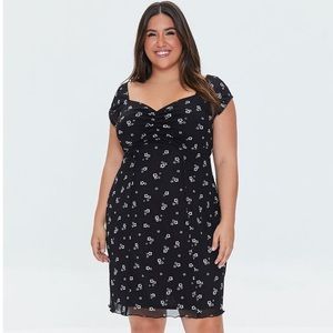 Womens Forever 21 Plus Size Floral Print Mini Dress